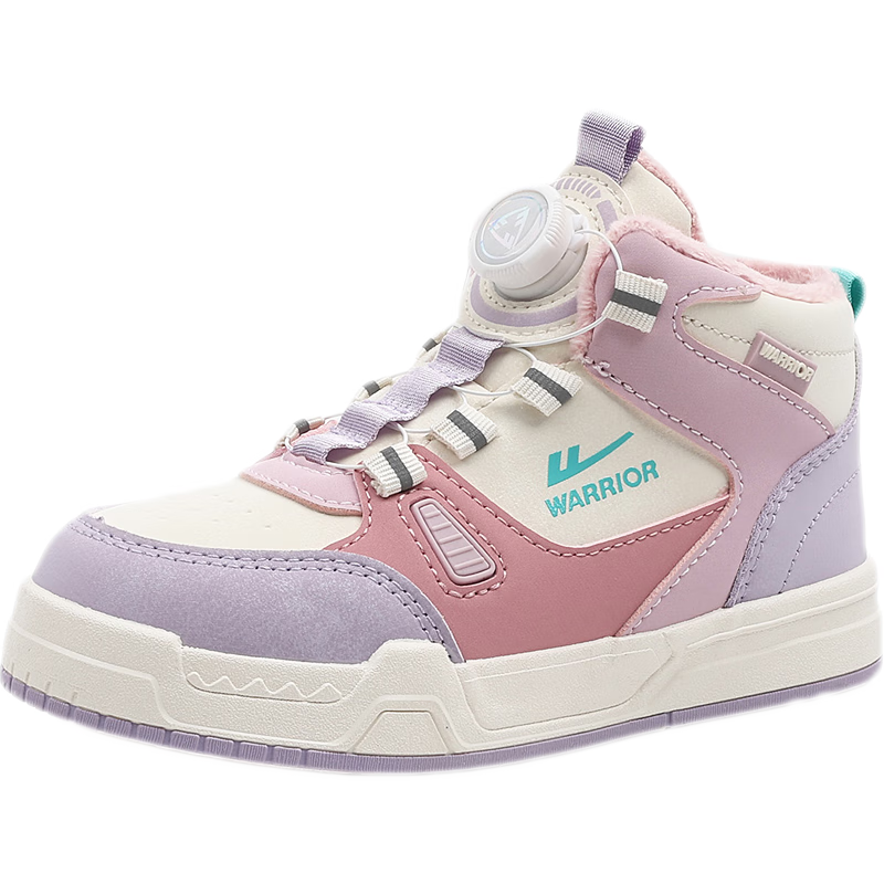 回力（Warrior）儿童鞋男女童加绒冬季板鞋保暖休闲鞋 WZ(TH)-1796 米粉 32 