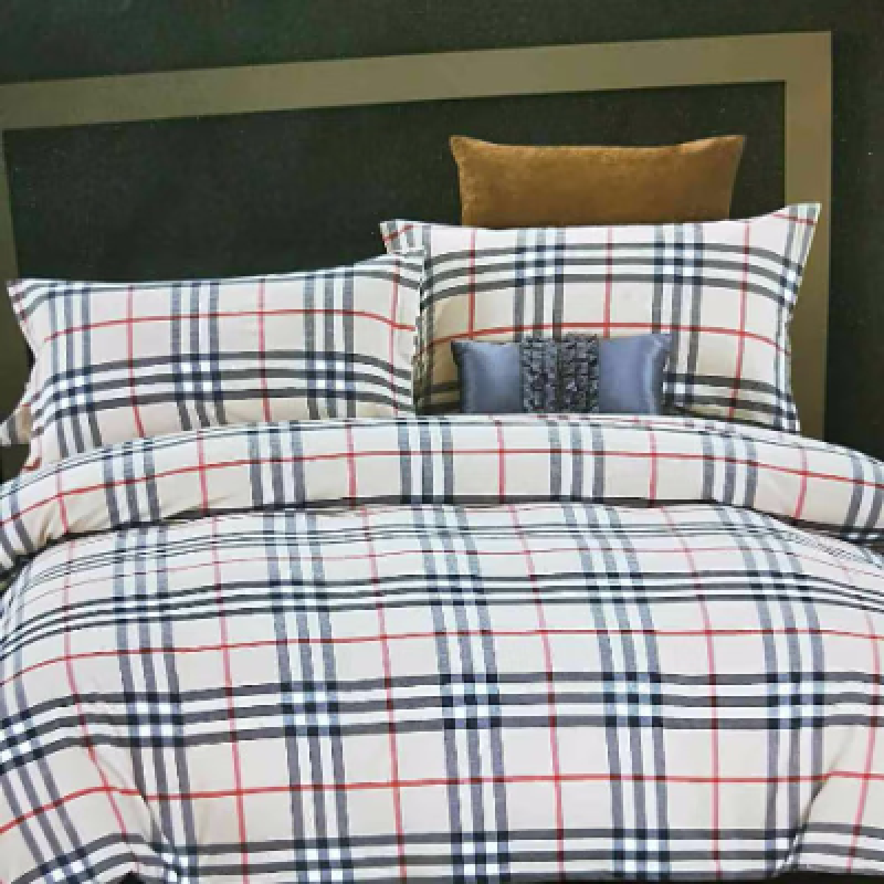 巴宝莉床上四件套   水洗布天然棉   四件套 a114巴宝莉小格     水洗