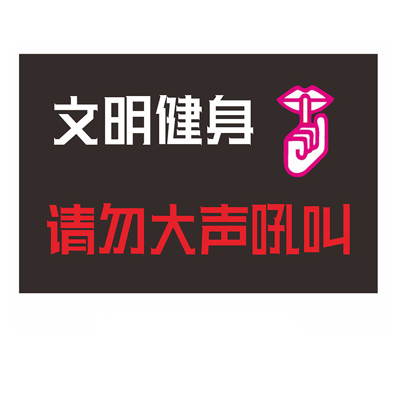 庄太太【请勿大声吼叫40*50cm磨砂材质】健身房标识牌