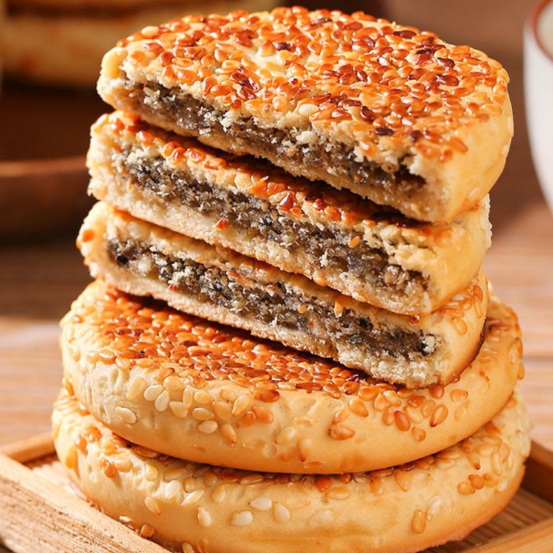 四川特产中冠集团土麻饼散装椒盐成都传统零食休闲小吃500g 五仁