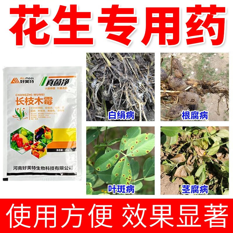 花生白绢病专用药叶斑黄叶死根烂苗黑斑枯萎锈病菌核真菌净杀菌剂