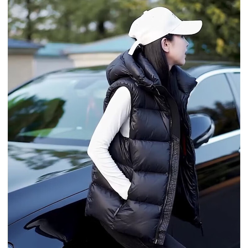 bingjie波司登羽绒马甲女2024新款秋冬季休闲宽松加厚保暖白鸭绒外穿