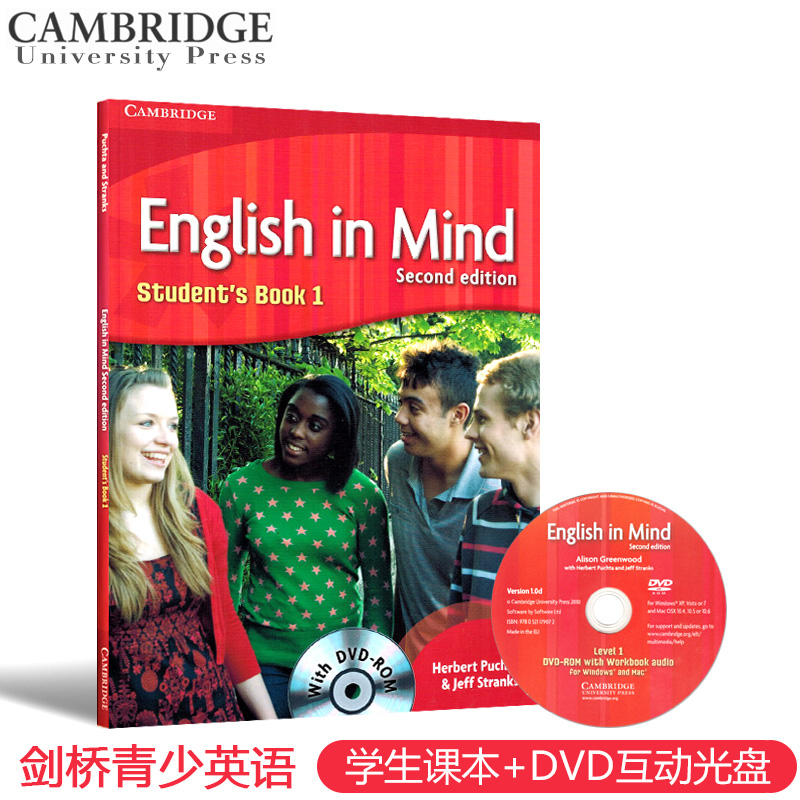 原版剑桥英语中学教材English in mind 第二版英版eim教材ket/pet考试官方青少版 1级（单课本+cd）KET