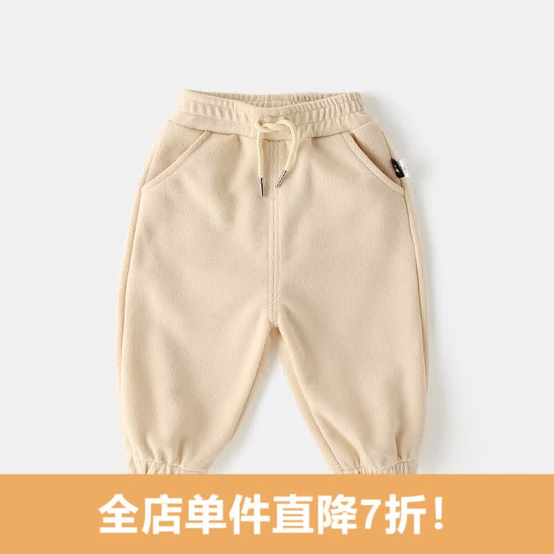 嘟嘟家宝宝裤子秋季新款0-3岁儿童长裤秋款婴儿洋气休闲裤男童秋装潮 米白色 100cm怎么看?