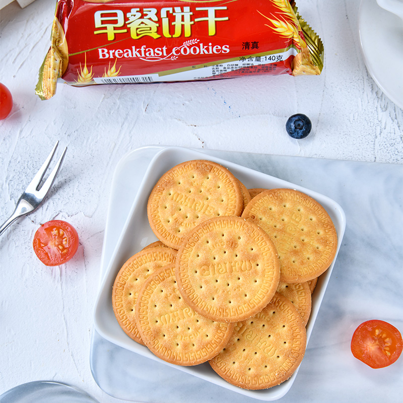 康元 早餐饼干1000g整箱装饱腹薄饼脆片营养早餐代餐原味饼干早餐零食