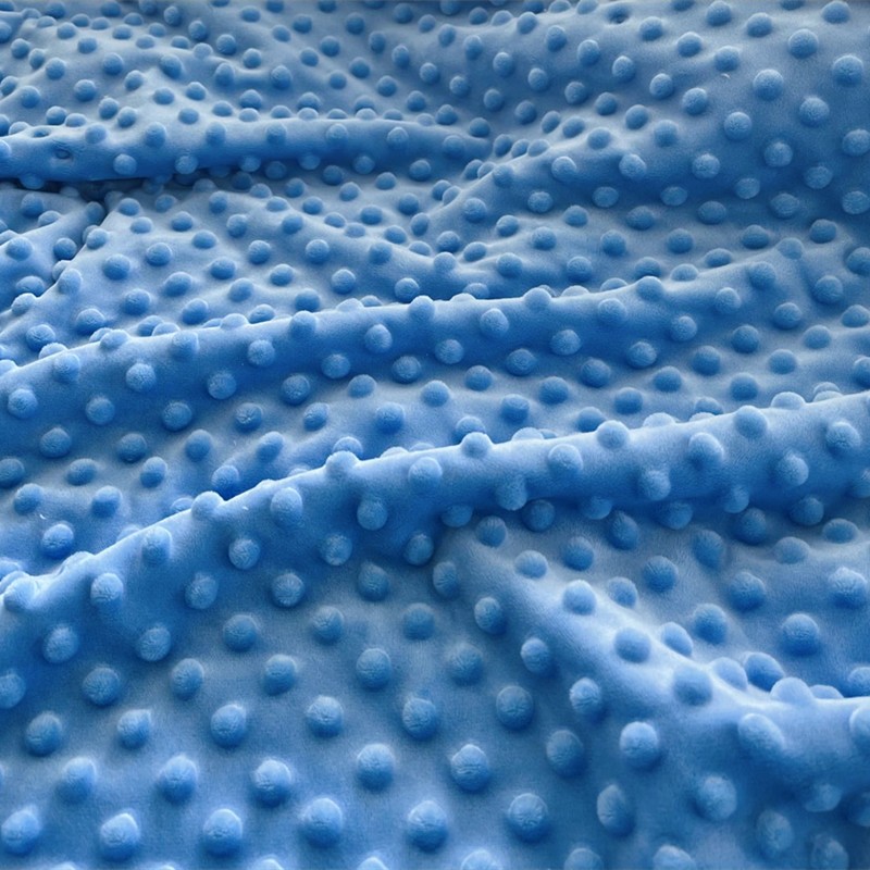 布面料豆豆绒面料类豆豆毯布料超柔压泡短毛绒泡泡绒宝宝床品 湖蓝色