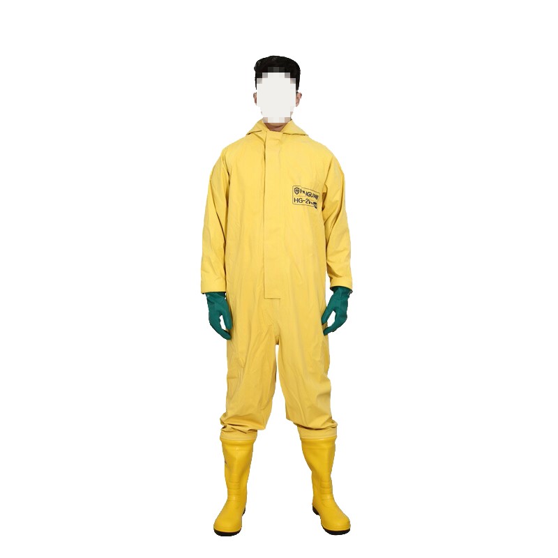 海固 半封闭轻型防化服 二级防化服 连体带帽轻型防酸碱防护服 hg-2wp