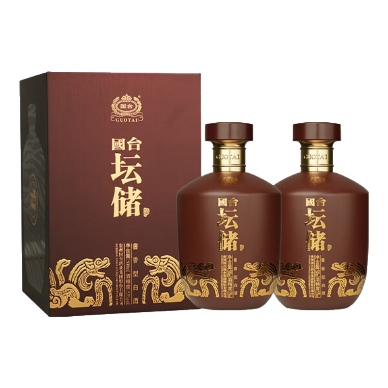國臺壇儲酒 53度醬香型白酒 封壇酒體 大曲坤沙年份老酒 送禮收藏自飲 53度 500mL 2壇