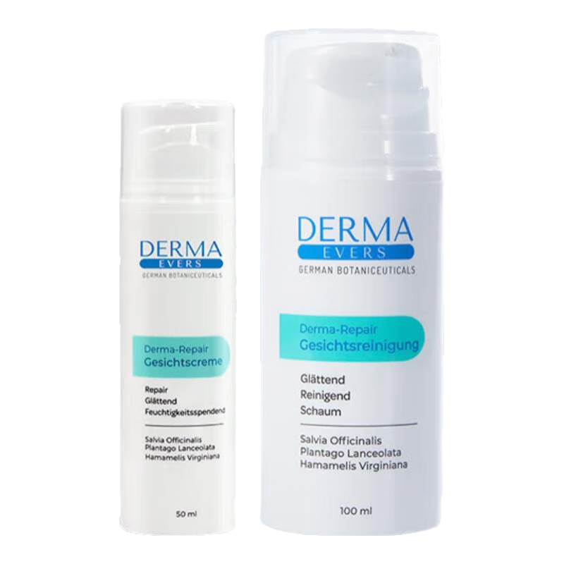 德慕肤（DERMA EVERS）保湿清洁套装(洁面乳100ml+面霜50ml) 德国进口护肤品 清洁保湿套装