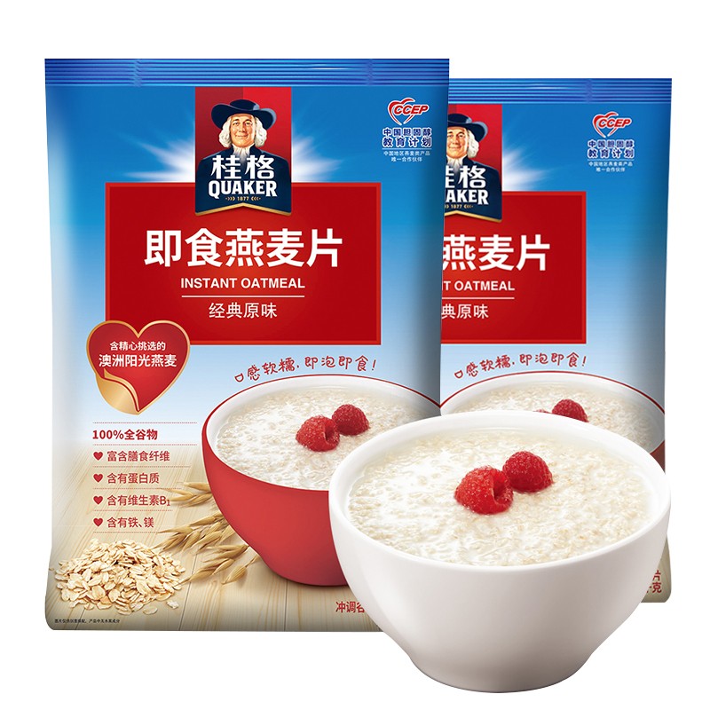 桂格(QUAKER)早餐谷物 无额外添加蔗糖 膳食纤维 即食