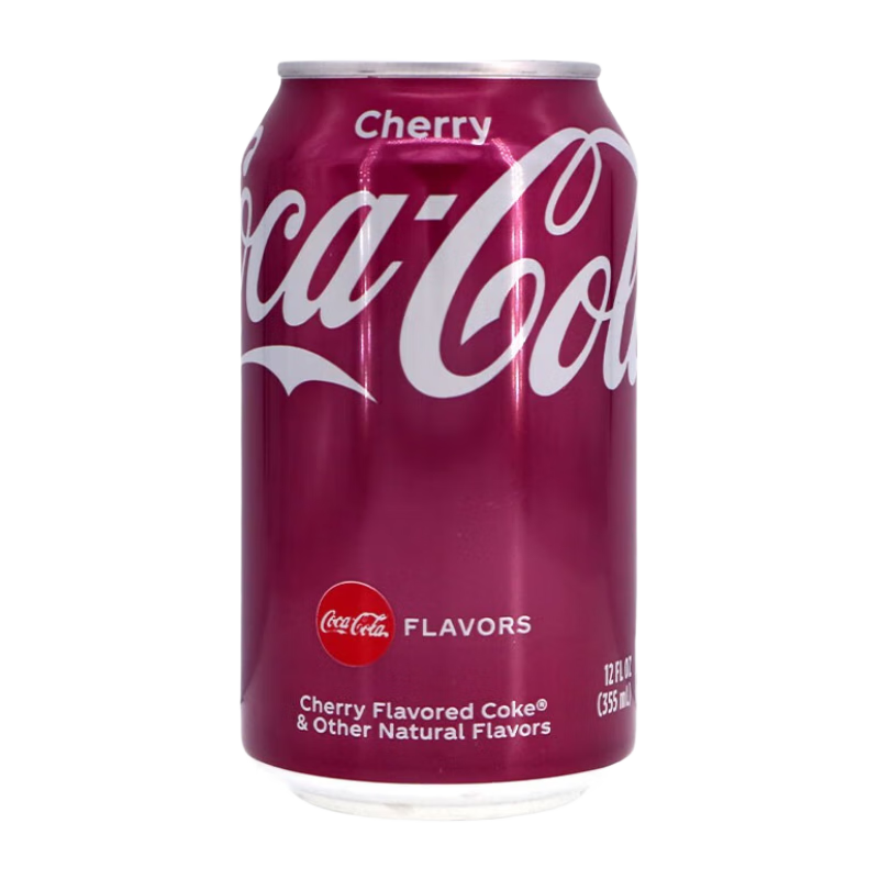 可口可乐美国进口Coca-Cola汽水原味樱桃香草味碳酸饮料355ml 美国可乐樱桃味355mL*12罐