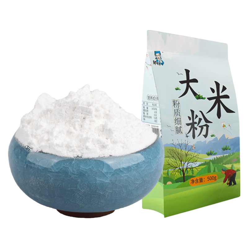 鄒有才大米粉5斤黑龍江粘米粉東北米粑粉米餃粳米粉發(fā)糕水磨純大米面粉 純大米粉500g*5【配料只有大米】