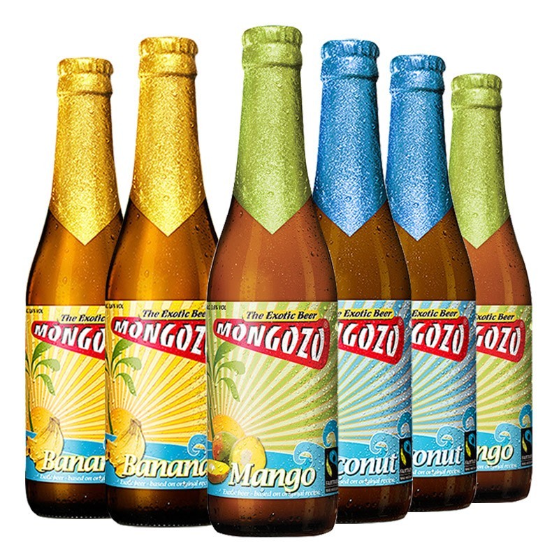 梦果（Mongozo）Mongozo 比利时进口果味精酿 椰子味/芒果味/香蕉味啤酒 芒果/椰子/香蕉味 330mL 6瓶 组合装
