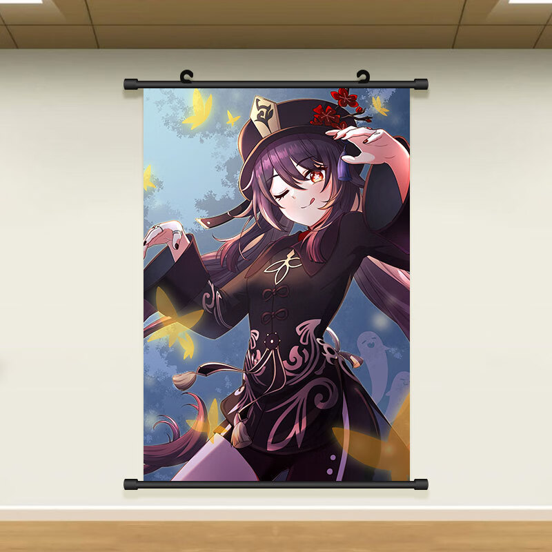 duo)精品原神胡桃挂画动漫周边堂主超大海报卧室壁纸宿舍贴纸二次背景