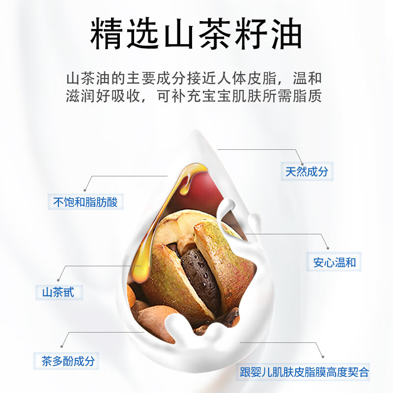 山茶元素1L大容量山茶油新生宝宝滋润洗浴护肤二合一儿童洗发水沐浴露 迪贝尼儿童倍护洗发沐浴露 1L*1瓶