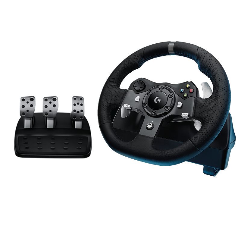 兼容pc/微软xbox 双电机/900度转向 仿真赛车 罗技方向盘g920 脚踏 地