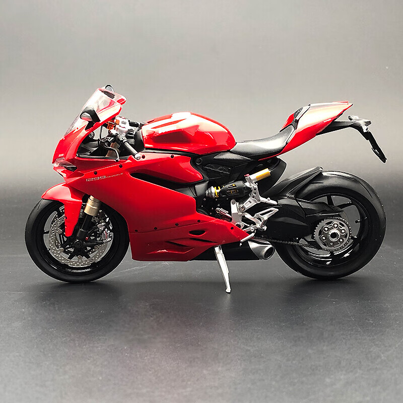 1:12杜卡迪红魔 1299s合金机车摩托车模型收藏摆件 1299s红色单车带