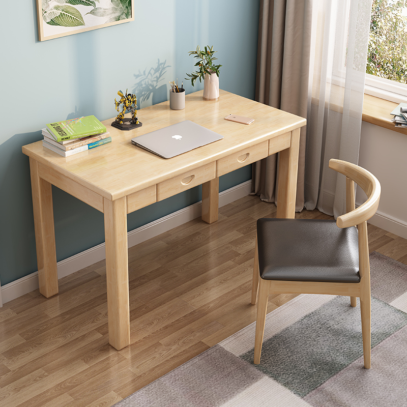 妙购思 全实木书桌家用台式电脑桌办公桌写字台卧室书房写字桌学生