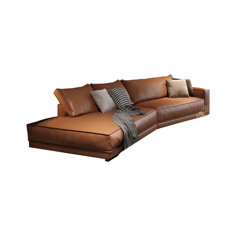 MELCHERS 意式真皮沙发羽绒异形轻奢客厅整装极简小户型组合转角 转角3.2米 新型硅胶皮质感