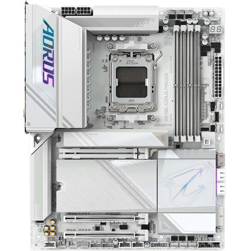 GIGABYTE 技嘉 冰雕X870E AORUS PRO ICE主板DDR5支持AMD CPU AM5 9900X/9700X/7800X3D