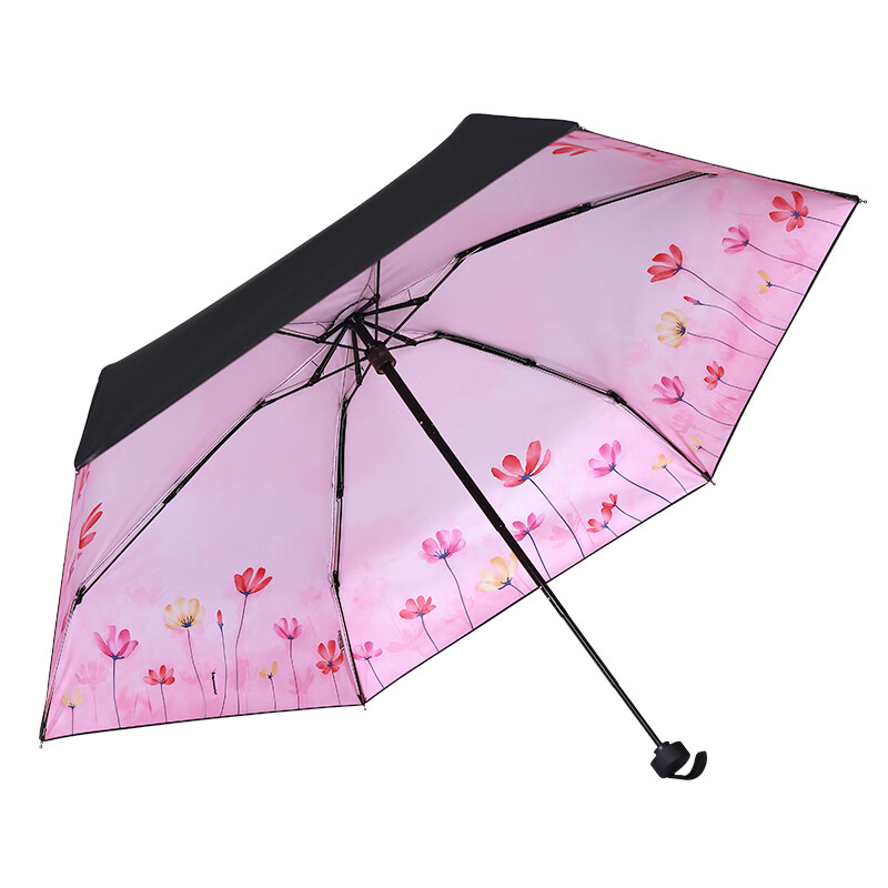 天堂伞伞五折伞口袋伞超短轻小巧便携黑胶防ziwaixian防晒晴雨伞遮阳