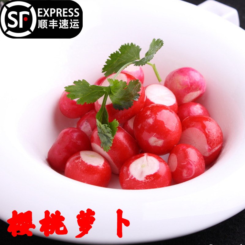 半亩庄园樱桃萝卜新鲜蔬菜红色皮甜脆蔬菜蘸酱菜小水萝卜4斤 顺丰速运