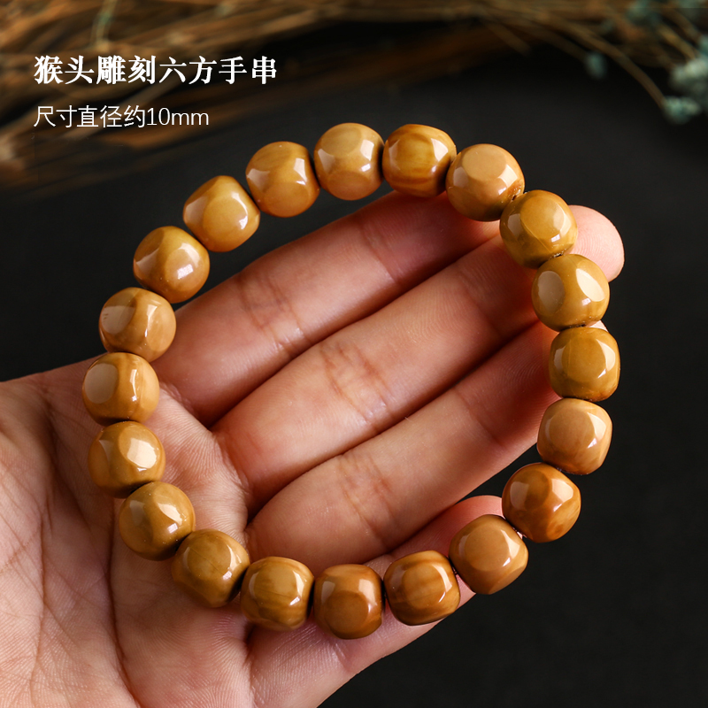 彩荷猴头手串土豪南瓜野生小核桃老型桶珠金丝猴京八棱佛珠男女文玩