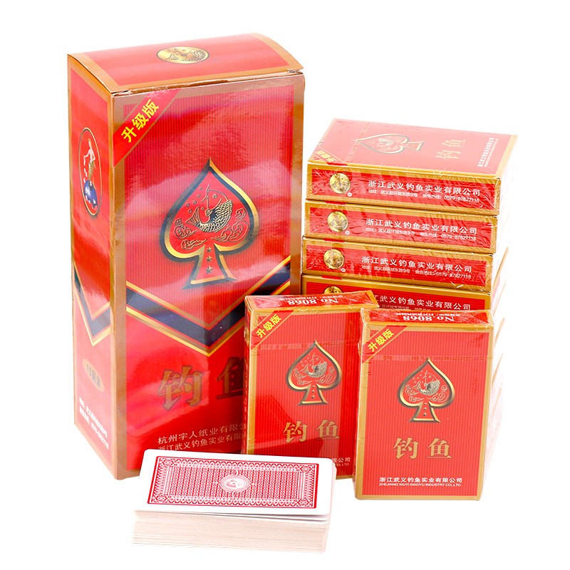 钓鱼扑克牌8068纸质扑克10副装家庭休闲娱乐纸牌 钓鱼8068红色(10副)