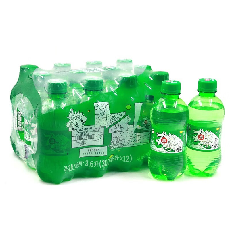 百事可乐百事可乐七喜柠檬味汽水300ml瓶装迷你小瓶装饮料饮品 七喜