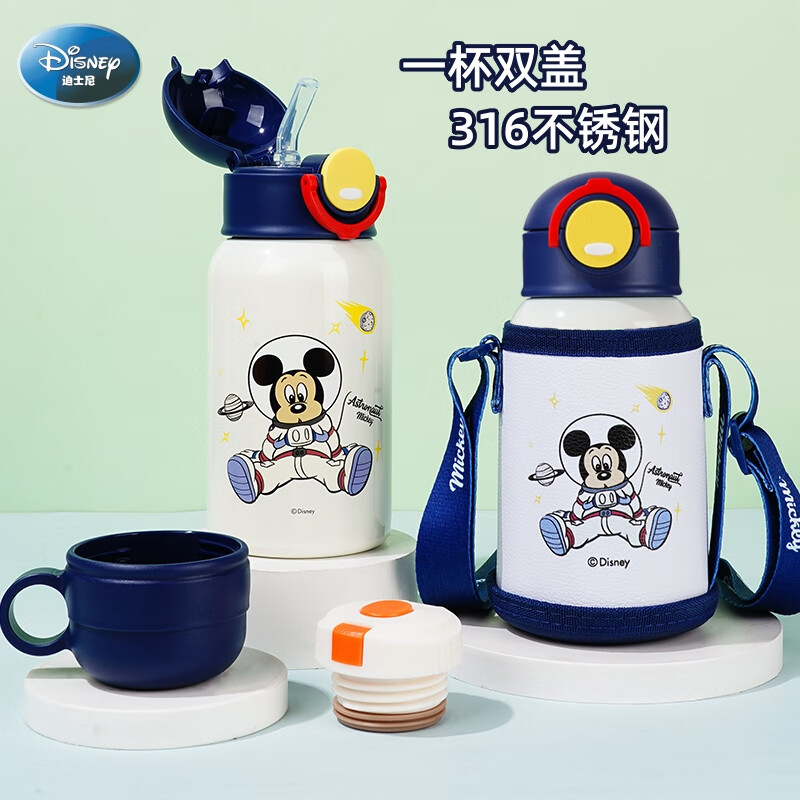 迪士尼（DISNEY）儿童保温杯带吸管直饮男女小学生316不锈钢喝水杯子双盖壶500ml属于什么档次？
