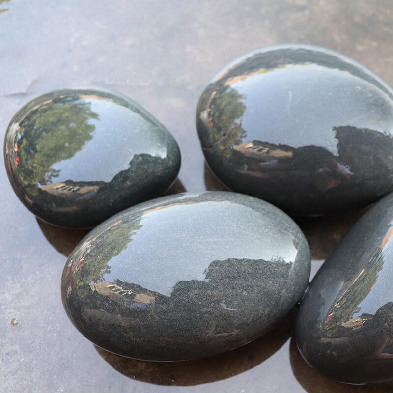 天然纯色黑青灰色鱼缸造景原生缸草缸水族鱼池 5-10cm青灰石(4个)随机