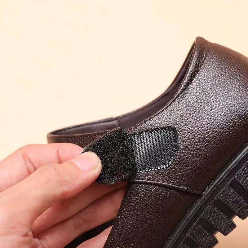 吊带兔妈妈鞋夏季眞皮软底老人皮鞋女透气奶奶凉鞋中老年防滑平跟工作鞋 383黑色 42