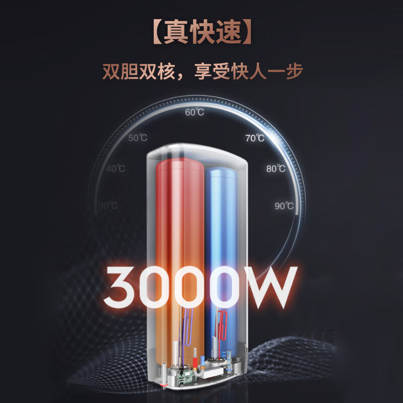 阿里斯顿（ARISTON）电热水器48升银网净化免换镁棒双胆速热横竖可装扁桶超薄遥控预约 VL48VH3.0EVOAG+WH