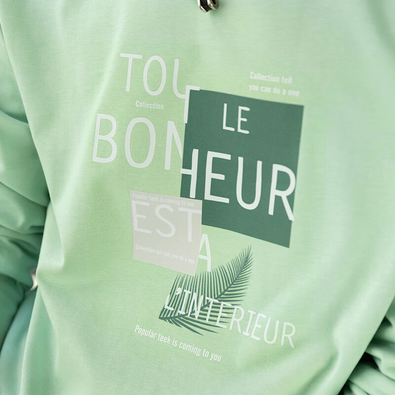 TEEK秋季薄荷曼波长袖绿色t恤男士休闲上衣服 2025男装秋冬体恤打底衫 HE59V浅绿 L