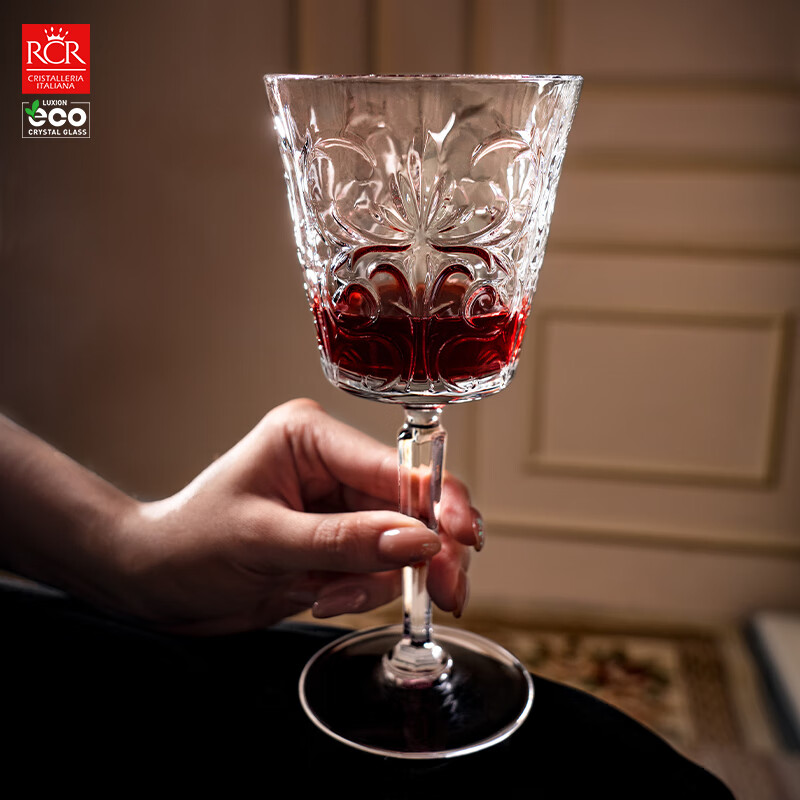 RCR 意大利进口水晶玻璃红酒杯葡萄酒杯高脚杯中秋送礼复古风酒杯 【图腾】葡萄酒杯 290ml 2只