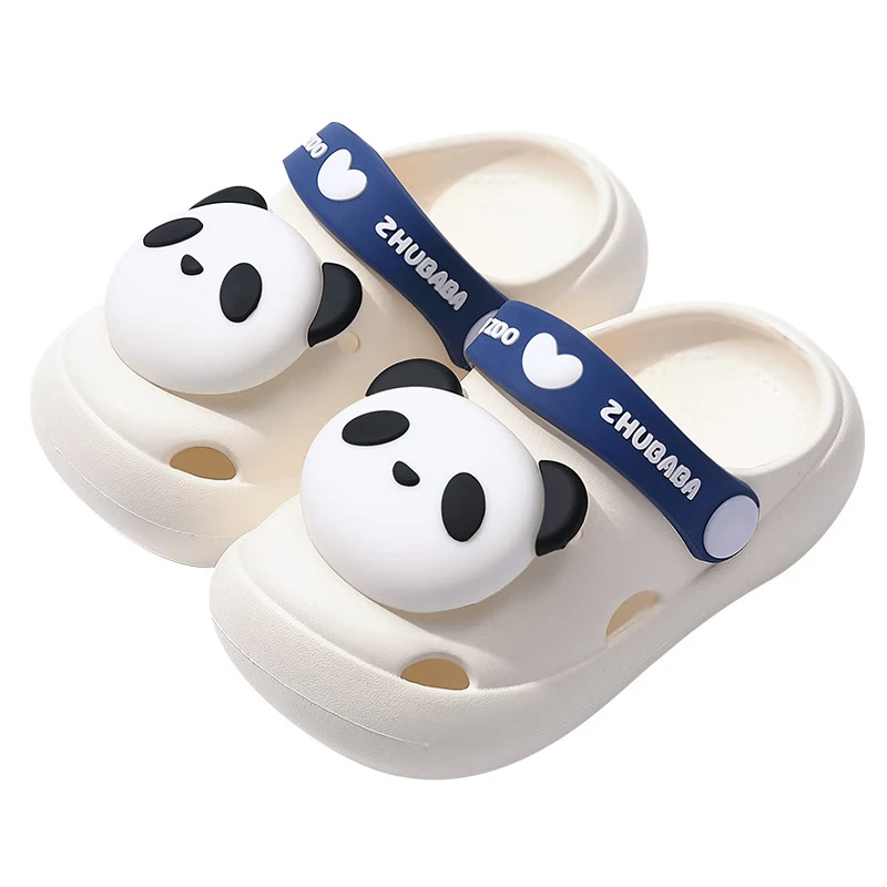 如山（LUSN）儿童拖鞋夏季小孩男女童洞洞鞋可爱卡通宝宝软底室内户外穿凉拖鞋 米咖（小熊） 160（适合脚长15CM）