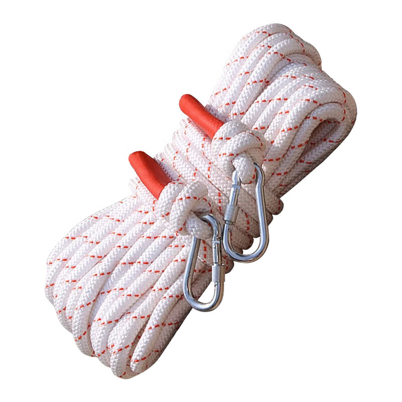 12毫米/100米 双钩 加粗尼龙绳钢丝芯安全绳火灾应急逃生消防绳kbxjs