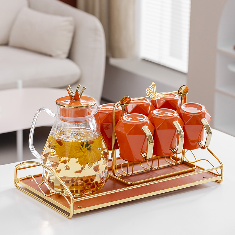 英格丽(ingri) 高颜值冷水壶耐高温防爆带过滤果茶壶创意陶瓷马克杯泡