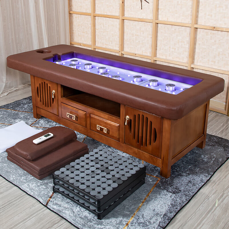 卡延 艾灸床家用熏蒸床全身灸美容院专用美容床推拿床全自动无烟实木按摩养生理疗床高性价比高么？