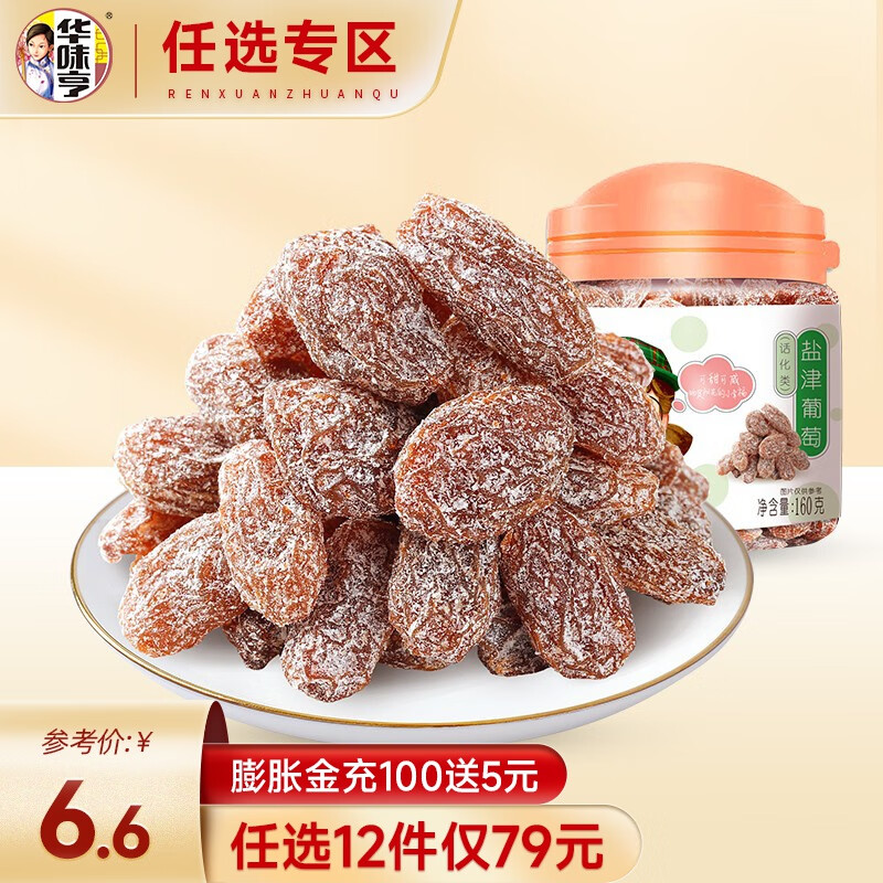 华味亨【79选12】华味亨 160g盐津葡萄干 罐装蜜饯果脯果干酸甜零食品 160g盐津葡萄/罐属于什么档次？