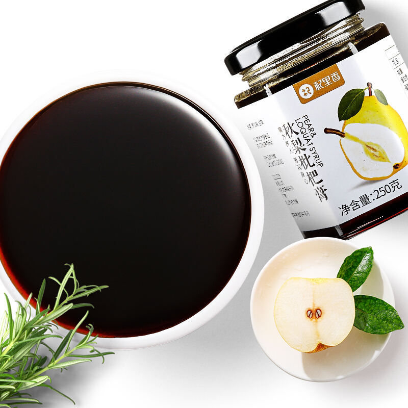 虎钢馋 秋梨枇杷膏 雪梨膏蜜炼燕窝枇杷植物饮品250g1罐