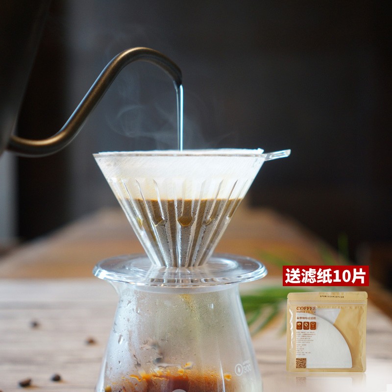 泰摩（timemore） 冰瞳手冲咖啡滤杯 V60通用咖啡过滤器 01号滤杯+360ml分享壶