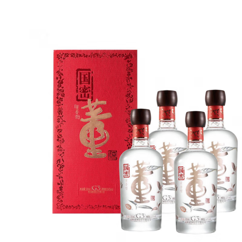 国密工艺 百草入曲 自饮送礼宴请 54度 500ml 4瓶 董酒国密g3整箱