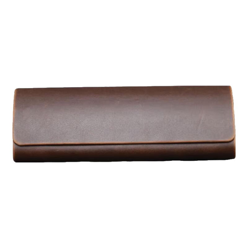 MINCITY眼镜盒男女复古疯马皮PU皮手工便携抗压收纳盒 眼镜墨镜太阳镜盒  2个装+1眼镜布+1清洁液 硬疯马皮眼镜盒