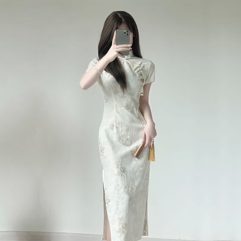 浪莎（LangSha）旗袍民国风大小姐2023新款改良版连衣裙气质高端年轻款优雅女装 9206杏色 S属于什么档次？