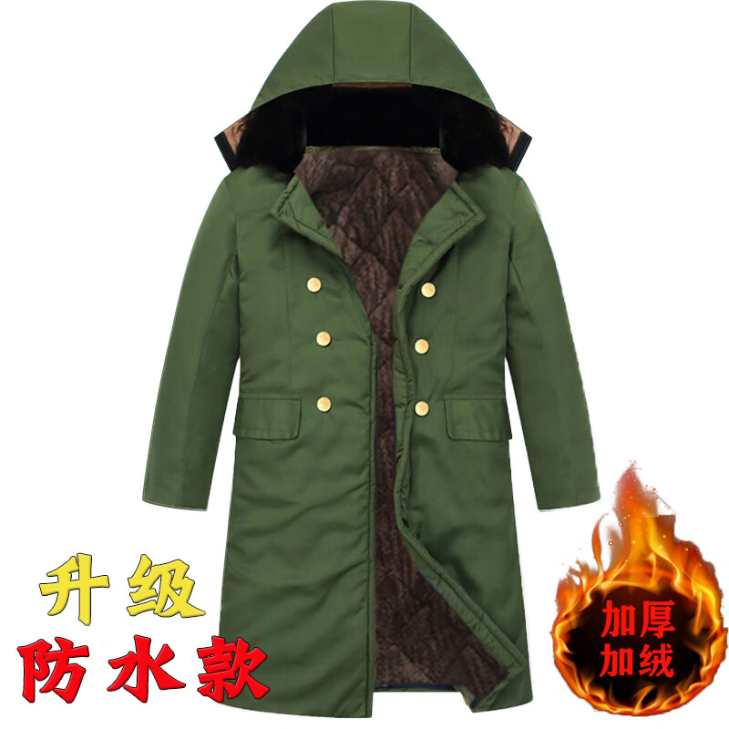 錫曼塵冷凍庫(kù)專用防寒服軍大衣長(zhǎng)款加絨男冬季外套加厚冷庫(kù)防寒棉大衣工 防水(軍綠)長(zhǎng)的款過(guò)膝蓋 帶帽 大號(hào)(適合155-175斤)