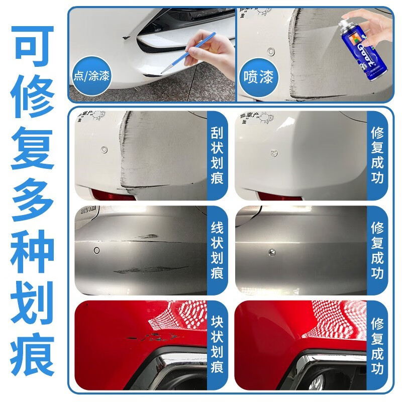 GOOT长安深蓝SL03 S07 S05补漆笔G318 L07修补漆汽车漆划痕修复自喷漆 月岩灰 简易修复方案