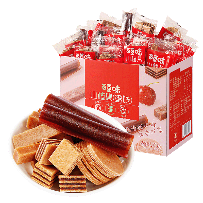 百草味 山楂集1010g 果丹皮山楂条山楂