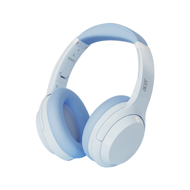 宏碁(Acer) OHR205 头戴式无线蓝牙耳机 游戏音乐运动长续航降噪耳机 苹果华为小米手机通用 蓝色