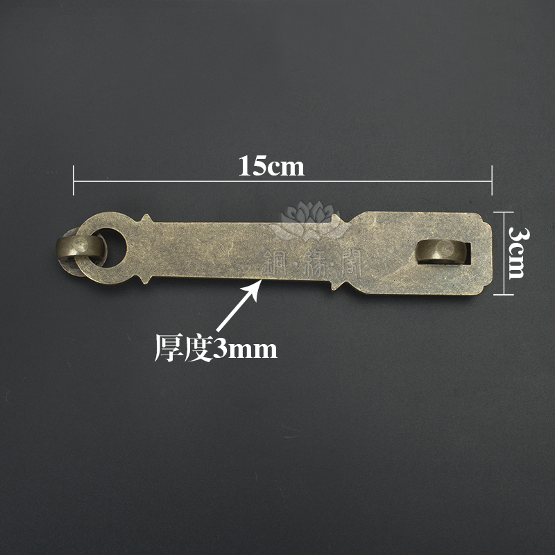 搭扣仿古铜木门挂锁门搭小号门扣锁复古卡扣固定门扣 15cm锁扣古铜色
